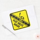 Kijk uit voor plot gaten vierkante sticker (Envelop)
