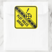 Kijk uit voor plot gaten vierkante sticker (Tas)