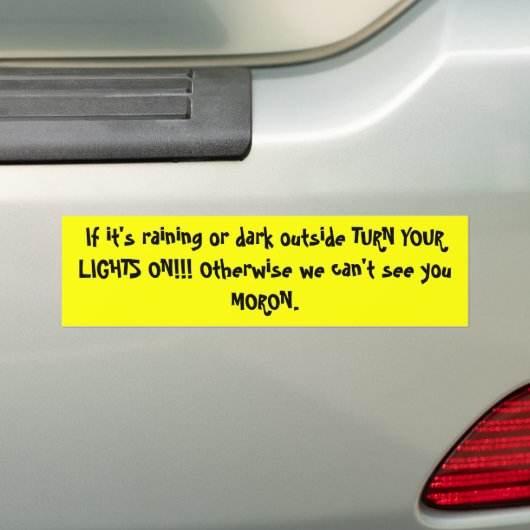 KIJK UW LICHTEN AAN BUMPERSTICKER (Op auto)