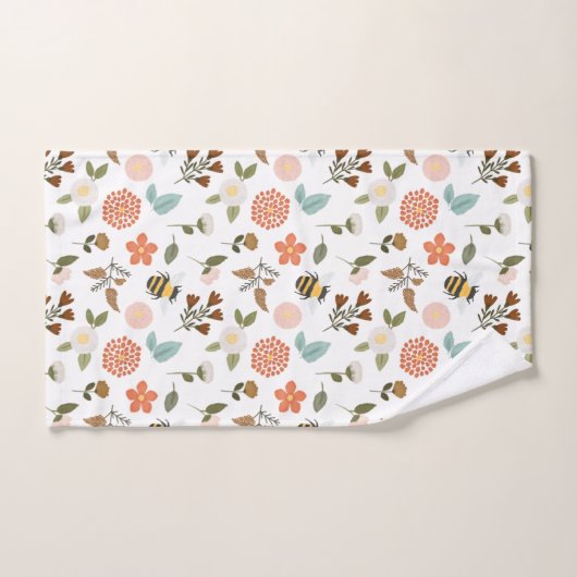 Kijk van borduurwerk Bijen en bloemen Bad Handdoek (Handdoek)