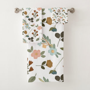 Kijk van borduurwerk Wildbloemen Bad Handdoek
