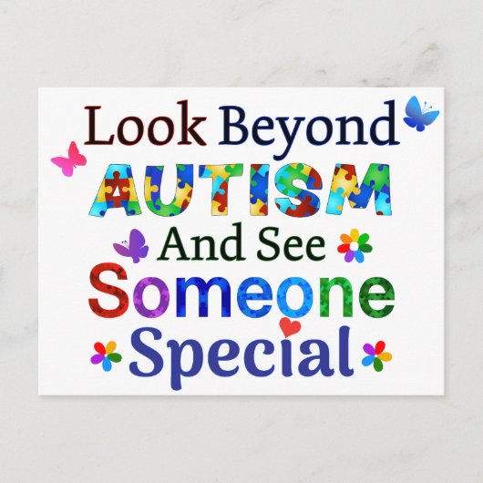 Kijk verder dan AUTISME Briefkaart (Voorkant)