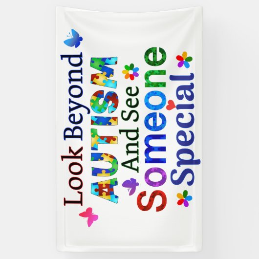 Kijk verder dan AUTISME Spandoek (Verticaal)