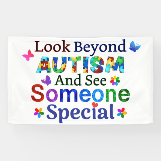 Kijk verder dan AUTISME Spandoek (Horizontaal)