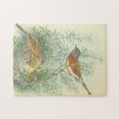 Kijk vogels en nesten in een boom-puzzel Legpuzzel (Horizontaal)