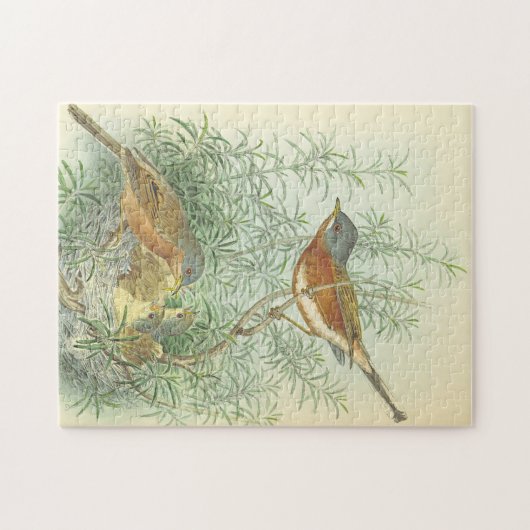 Kijk vogels en nesten in een boom-puzzel Legpuzzel (Horizontaal)