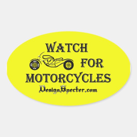 Kijk voor motorfietsen geel - Stickers (Voorkant)