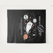 Kijk-vooruit spook Halloween baby shower achtergro Wandkleed (Voorkant (horizontaal))