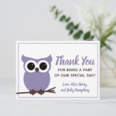 Kijk wat er bijna verschuldigd is! Paarse boomgaar Bedankkaart (Staand voorkant)