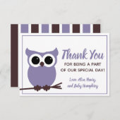 Kijk wat er bijna verschuldigd is! Paarse boomgaar Bedankkaart (Voorkant / Achterkant)