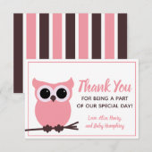 Kijk wat er bijna verschuldigd is! Roze boomkorren Bedankkaart (Voorkant / Achterkant)