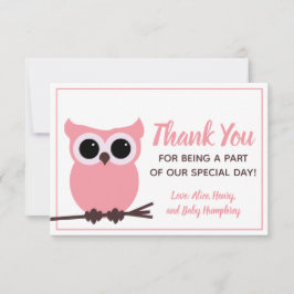 Kijk wat er bijna verschuldigd is! Roze boomkorren Bedankkaart