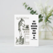 Kijk wat medische school mij heeft aangedaan (skel briefkaart (Staand voorkant)