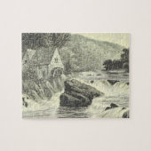  Kijk waterwiel, waterval Scene Puzzle Legpuzzel (Horizontaal)