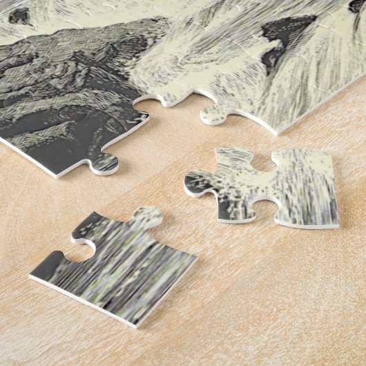  Kijk waterwiel, waterval Scene Puzzle Legpuzzel (Zijkant)