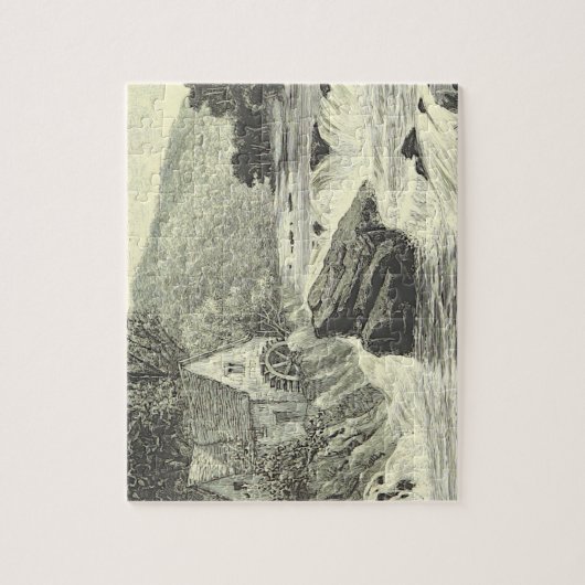  Kijk waterwiel, waterval Scene Puzzle Legpuzzel (Verticaal)