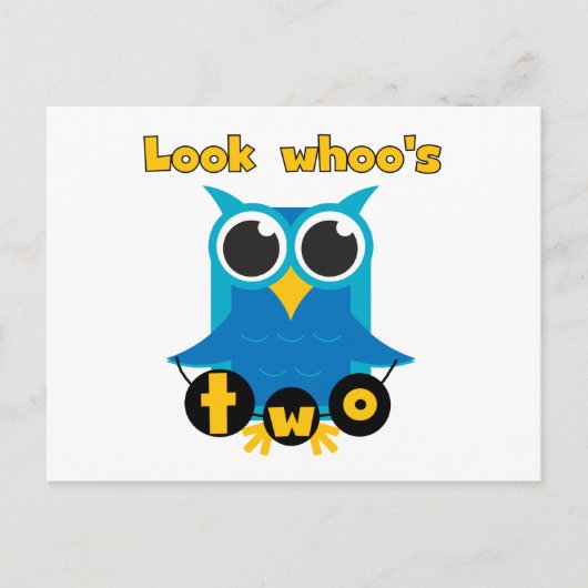 Kijk Whoo's 2 Verjaardag Tshirts en Gifts Briefkaart (Voorkant)