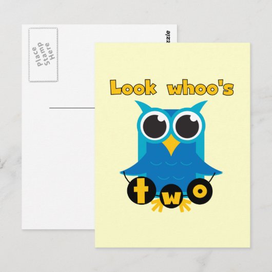 Kijk Whoo's 2 Verjaardag Tshirts en Gifts Briefkaart (Voorkant / Achterkant)