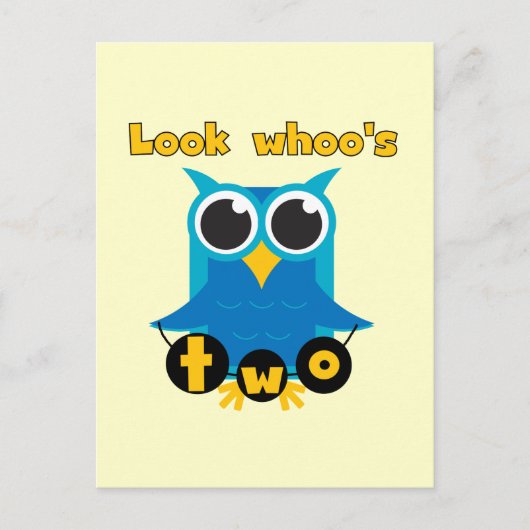 Kijk Whoo's 2 Verjaardag Tshirts en Gifts Briefkaart (Voorkant)