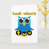 Kijk Whoo's 2 Verjaardag Tshirts en Gifts Kaart (Gele Bloem)