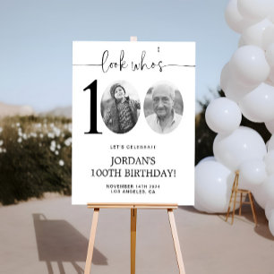 Kijk wie 100 is Foto 100e verjaardag Welkom Perfect Poster
