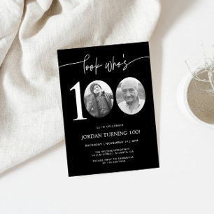 Kijk wie 100 is Foto 100e verjaardagsuitnodiging Kaart