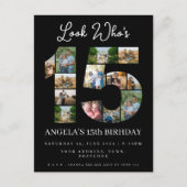 kijk wie 15 is Foto collage quinceanera uitnodigin Uitnodiging Briefkaart (Voorkant)