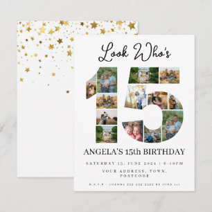 kijk wie 15 is Foto collage quinceaneras tiener Kaart