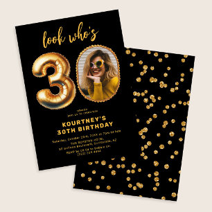 Kijk wie 30 is Foto Ballon 30ste Verjaardag Kaart