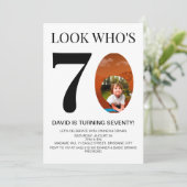 Kijk wie 30ste 40ste 50ste 60ste 70ste verjaardags kaart (Staand voorkant)