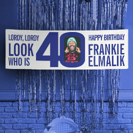 Kijk wie 40 40e verjaardagsfeestje foto blauw wit spandoek