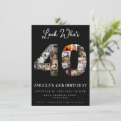 kijk wie 40 is geworden Fotomontage Kaart (Staand voorkant)