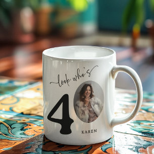 'Kijk wie 40 is' Stijlvolle 40e verjaardag Koffiemok