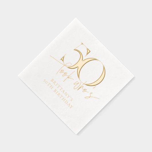 Kijk wie 50 grappige eenvoudige 50e verjaardag is folie servetten (Rechts)