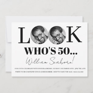 Kijk wie 50 is, 50ste uitnodiging met foto op maat
