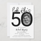 Kijk wie 50 is | Foto 50e verjaardagsuitnodiging Kaart (Voorkant)