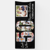 Kijk wie 50 is Foto Collage Zwart 50ste Verjaardag Spandoek (Verticaal)