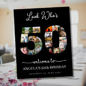 Kijk wie 50 jaar oud is verjaardag foto collage poster