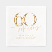 Kijk wie 60 grappige eenvoudige 60e verjaardag is folie servetten (Voorkant)