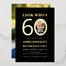 Kijk Wie 60 Is Kid Foto 60ste Verjaardag Zwart Gou