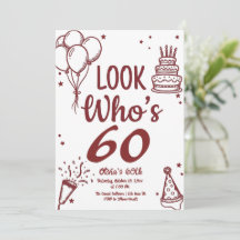 Kijk wie 60 is Uitnodiging! Modern Foto 60ste verj