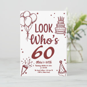 Kijk wie 60 is Uitnodiging! Modern Foto 60ste verj Kaart
