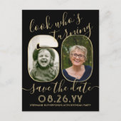 Kijk wie 60 verjaardagsfeestje bewaart de datum 2  aankondigingskaart (Voorkant)