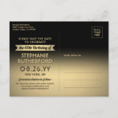 Kijk wie 60 verjaardagsfeestje bewaart de datum 2  aankondigingskaart (Achterkant)