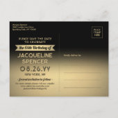 Kijk wie 65 verjaardagsfeestje bewaart de datum 2  aankondigingskaart (Achterkant)