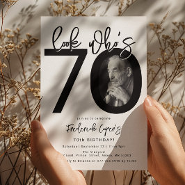 Kijk wie 70 is | Foto uitnodiging 70e verjaardag