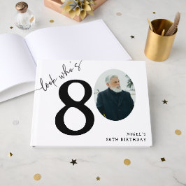 Kijk wie 80 is! Modern Foto 80e Verjaardag Gastenboek