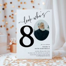Kijk wie 80 is! Modern Foto 80ste verjaardag