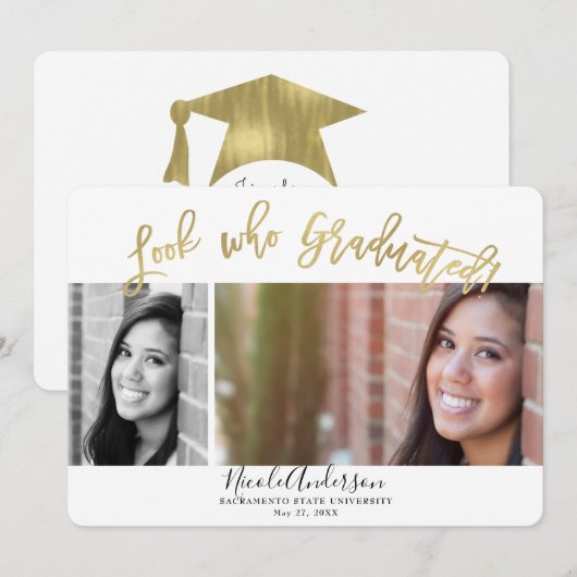 Kijk wie afgestudeerd Afstuderen 2 Fotoviering Kaart (Voorkant / Achterkant)