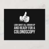 Kijk wie allen omhoog en klaar voor een colonoscop briefkaart (Voorkant)